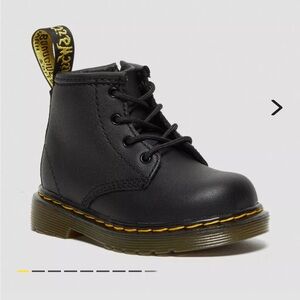 Dr Martens black leather lace up boots baby/toddler